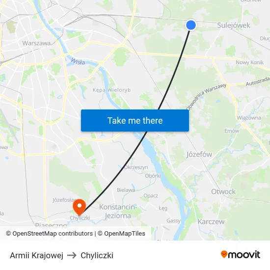Armii Krajowej to Chyliczki map