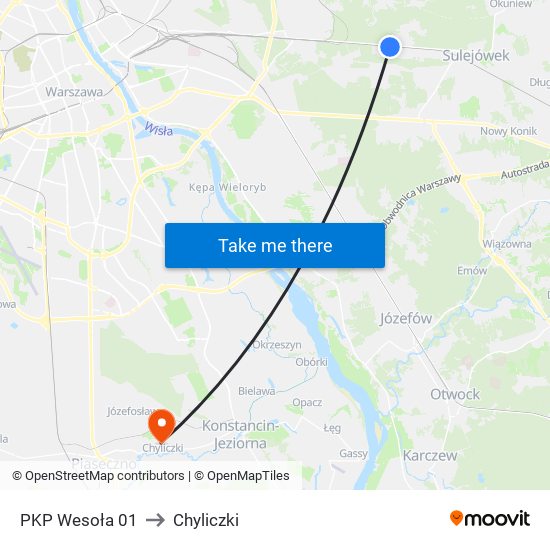 PKP Wesoła 01 to Chyliczki map