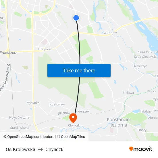 Oś Królewska to Chyliczki map