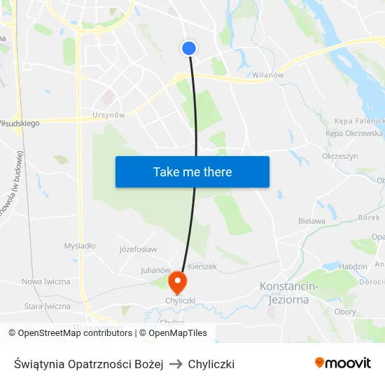 Świątynia Opatrzności Bożej to Chyliczki map