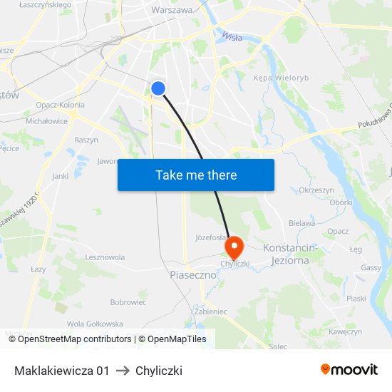 Maklakiewicza 01 to Chyliczki map
