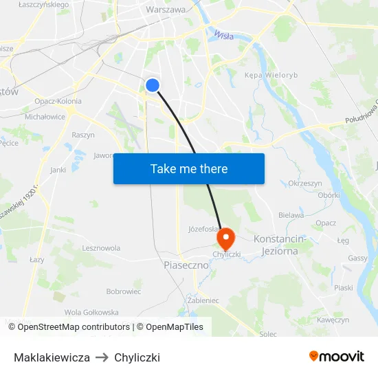 Maklakiewicza to Chyliczki map