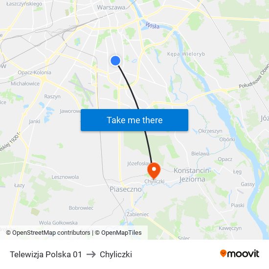 Telewizja Polska to Chyliczki map