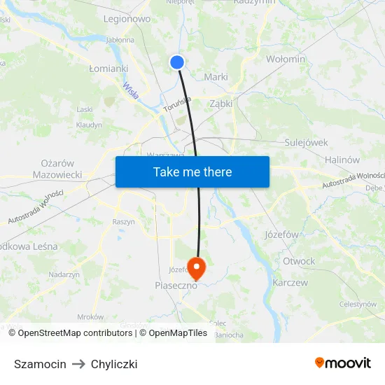 Szamocin to Chyliczki map