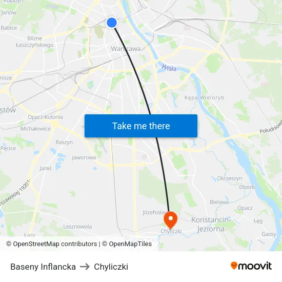 Baseny Inflancka to Chyliczki map