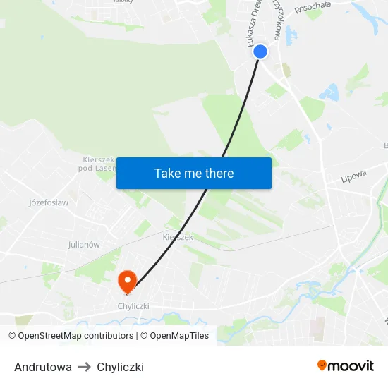 Andrutowa to Chyliczki map