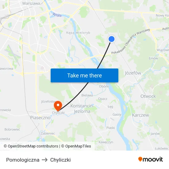 Pomologiczna to Chyliczki map