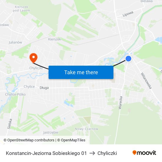 Konstancin-Jeziorna Sobieskiego to Chyliczki map