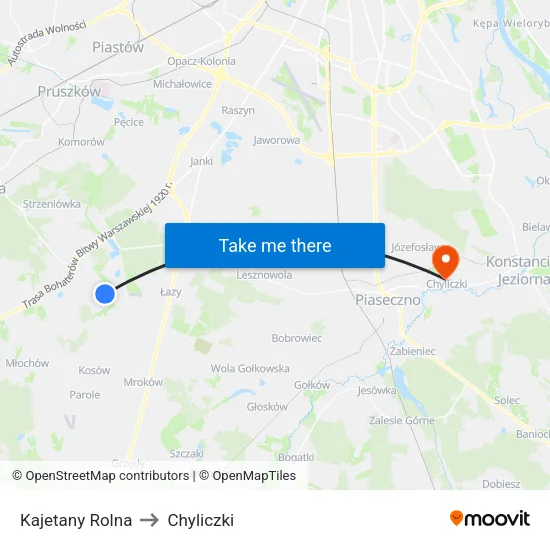 Kajetany Rolna to Chyliczki map