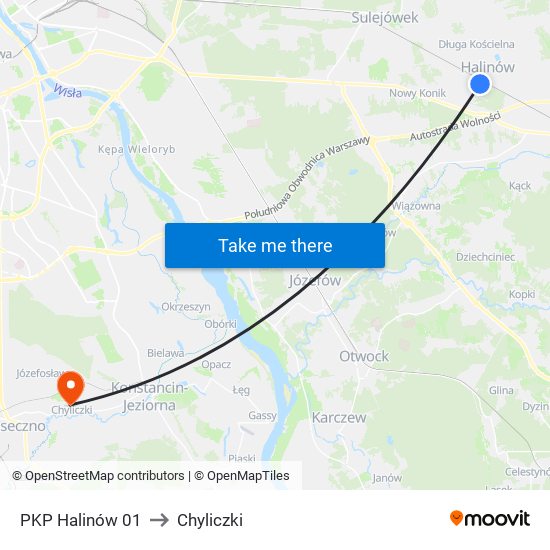 PKP Halinów 01 to Chyliczki map