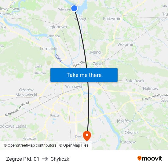 Zegrze Płd. 01 to Chyliczki map