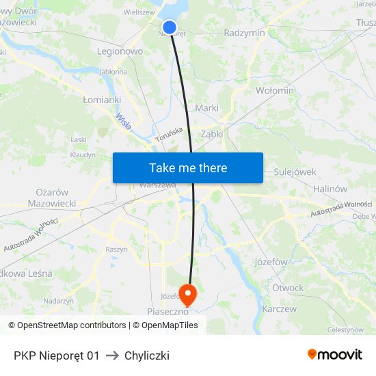 PKP Nieporęt 01 to Chyliczki map