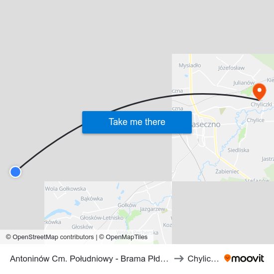 Antoninów Cm. Południowy - Brama Płd. 01 to Chyliczki map