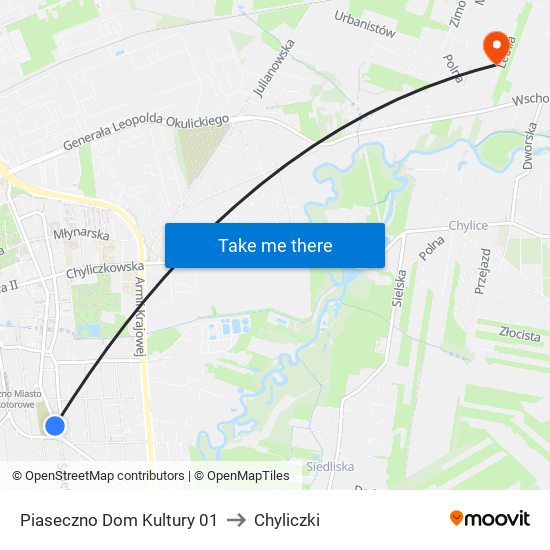 Piaseczno Dom Kultury 01 to Chyliczki map