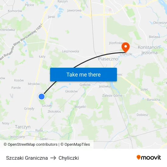 Szczaki Graniczna to Chyliczki map