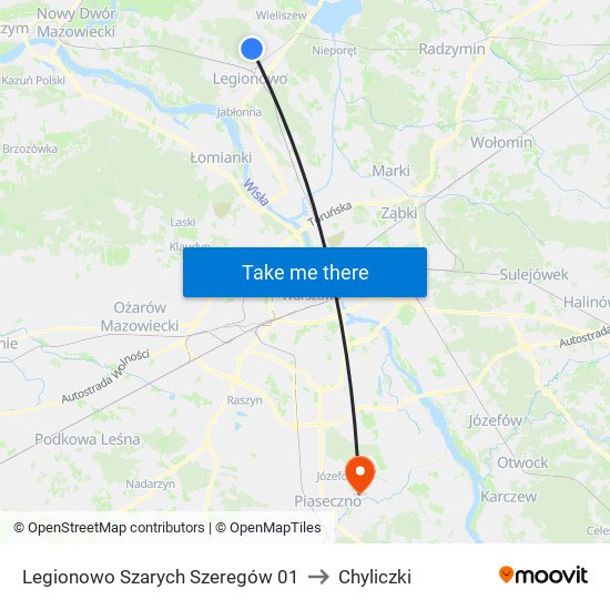 Legionowo Szarych Szeregów 01 to Chyliczki map