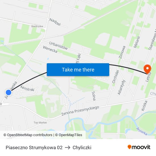 Piaseczno Strumykowa 02 to Chyliczki map