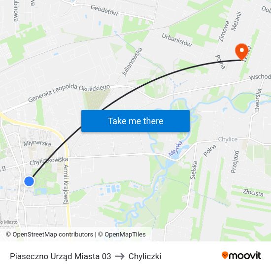 Piaseczno Urząd Miasta 03 to Chyliczki map