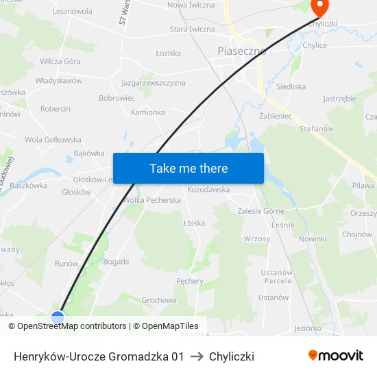 Henryków-Urocze Gromadzka 01 to Chyliczki map