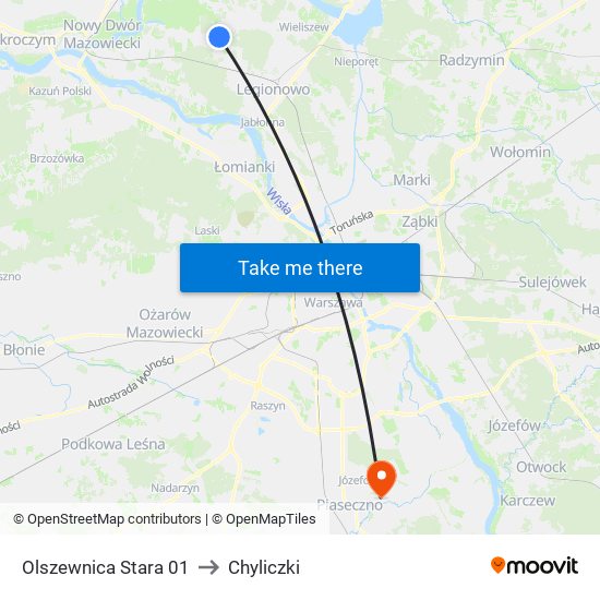 Olszewnica Stara 01 to Chyliczki map