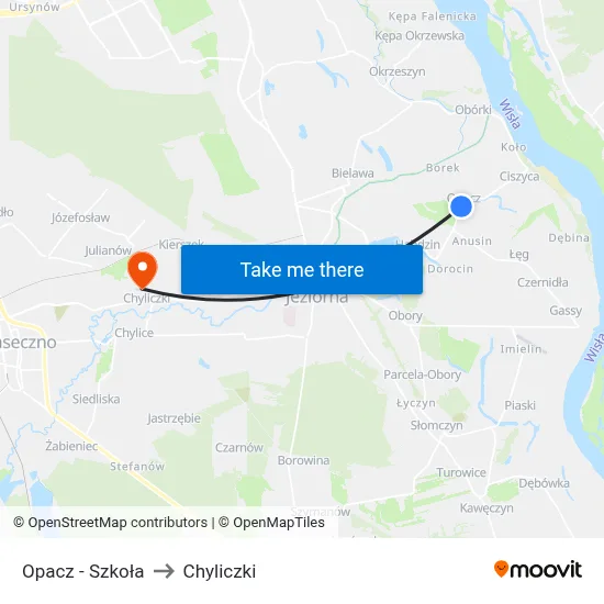 Opacz - Szkoła to Chyliczki map
