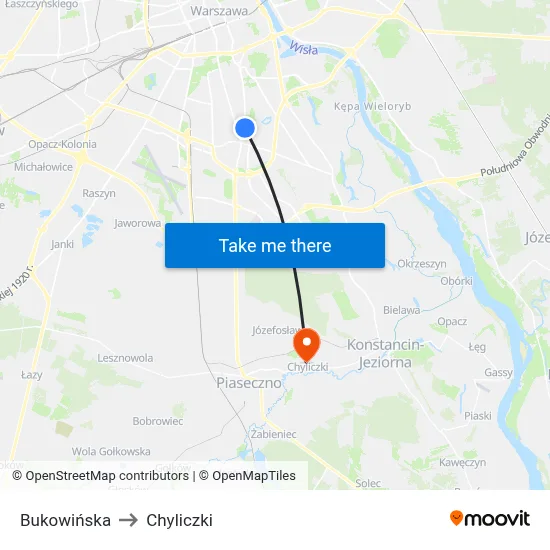 Bukowińska to Chyliczki map