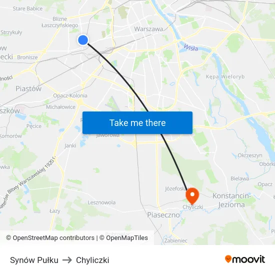Synów Pułku to Chyliczki map