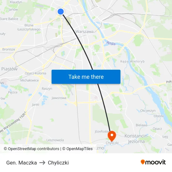 Gen. Maczka to Chyliczki map