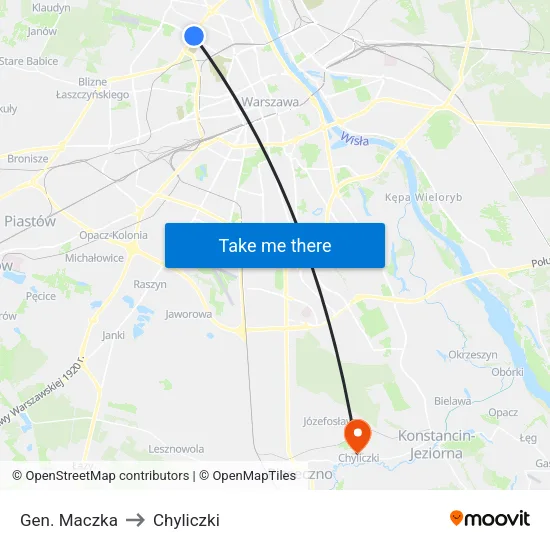 Gen. Maczka to Chyliczki map