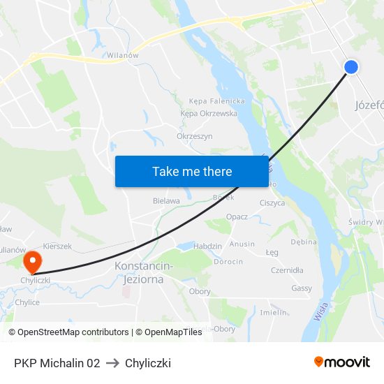 PKP Michalin 02 to Chyliczki map