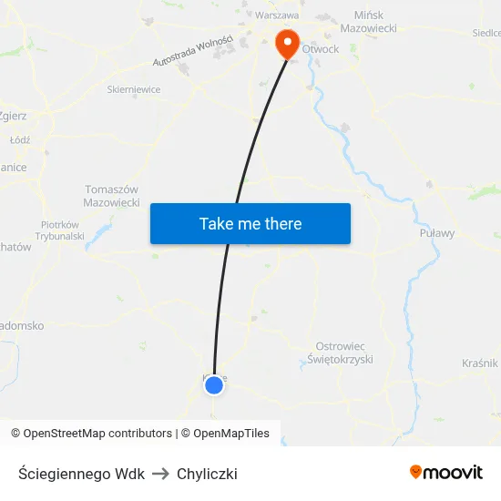 Ściegiennego Wdk to Chyliczki map