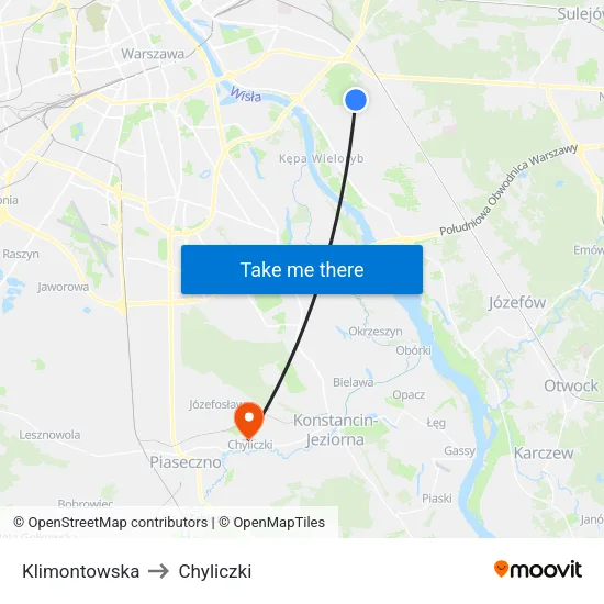 Klimontowska to Chyliczki map