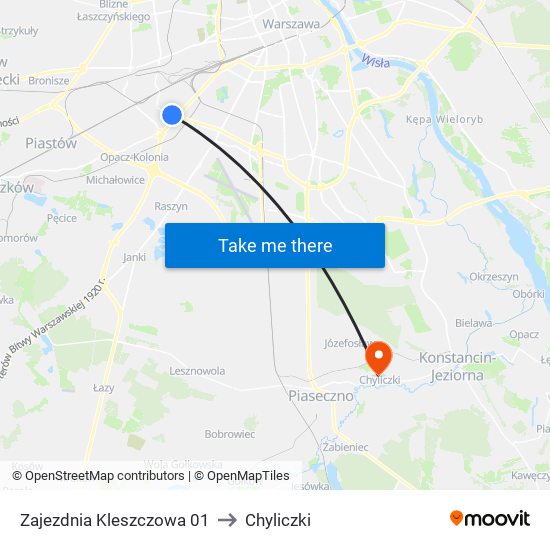 Zajezdnia Kleszczowa 01 to Chyliczki map