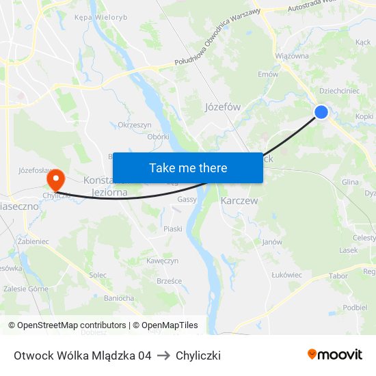 Otwock Wólka Mlądzka 04 to Chyliczki map