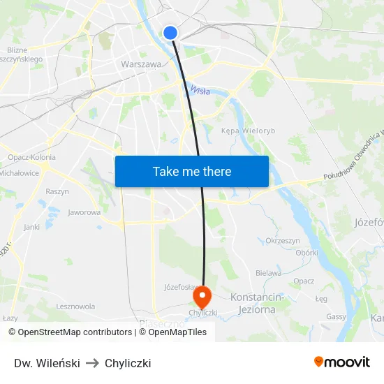 Dw. Wileński to Chyliczki map