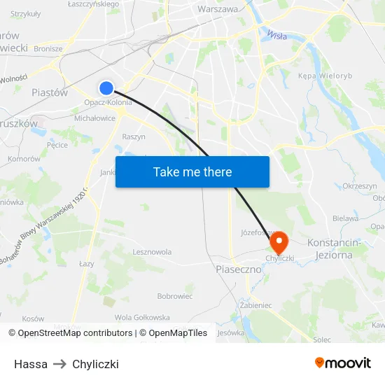 Hassa to Chyliczki map