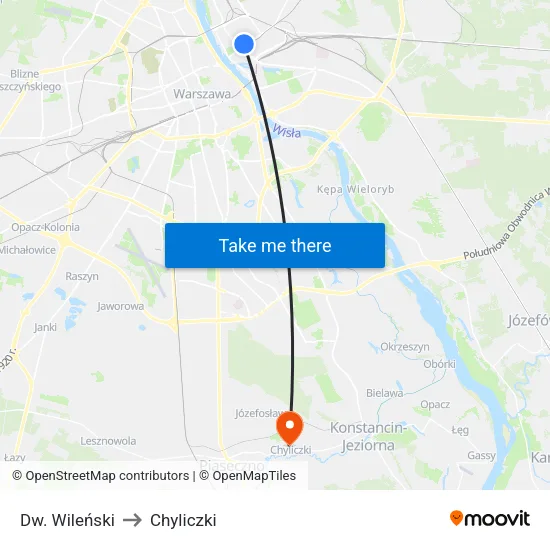 Dw. Wileński to Chyliczki map