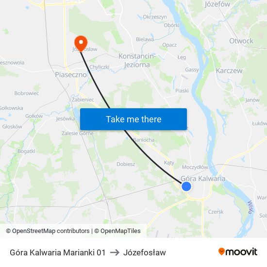 Góra Kalwaria Marianki 01 to Józefosław map