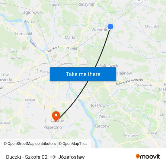 Duczki - Szkoła 02 to Józefosław map