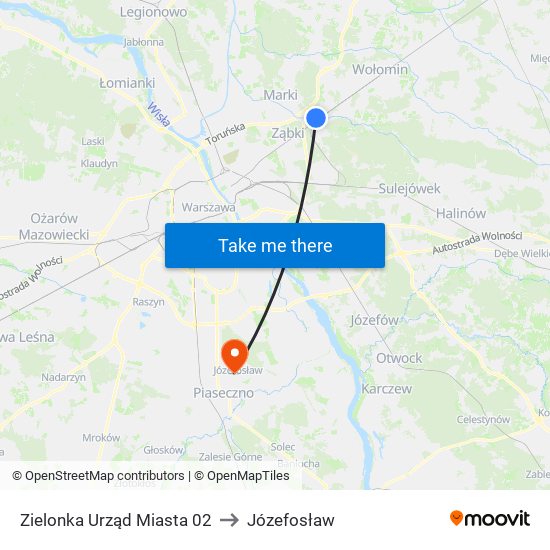 Zielonka Urząd Miasta 02 to Józefosław map