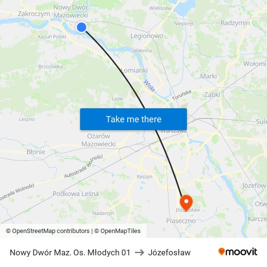 Nowy Dwór Maz. Os. Młodych 01 to Józefosław map