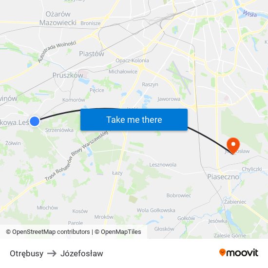 Otrębusy to Józefosław map