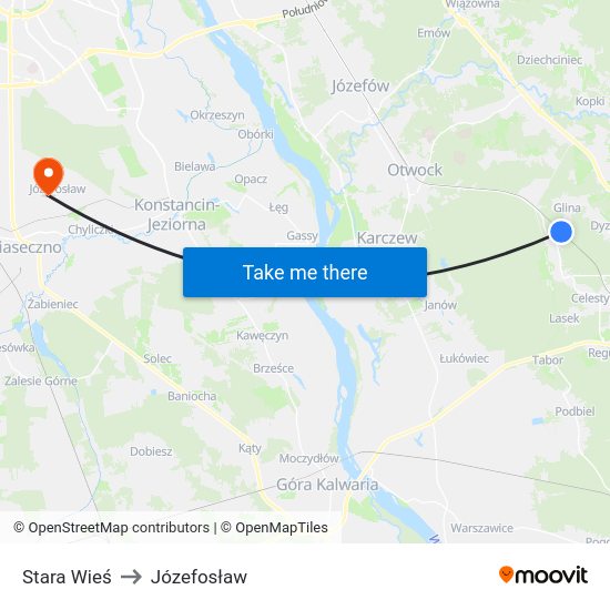 Stara Wieś to Józefosław map