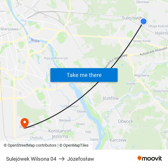 Sulejówek Wilsona 04 to Józefosław map