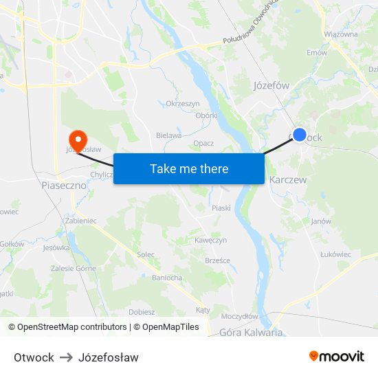 Otwock to Józefosław map