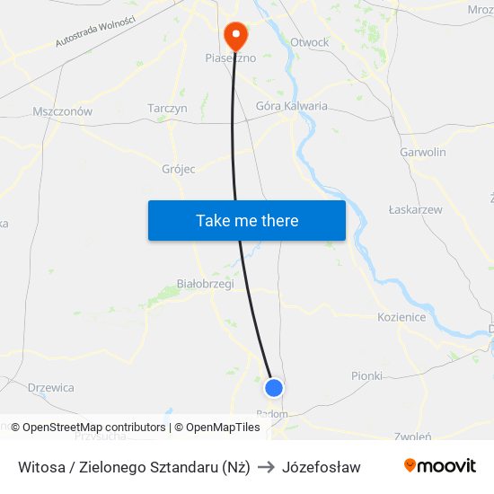 Witosa / Zielonego Sztandaru (Nż) to Józefosław map