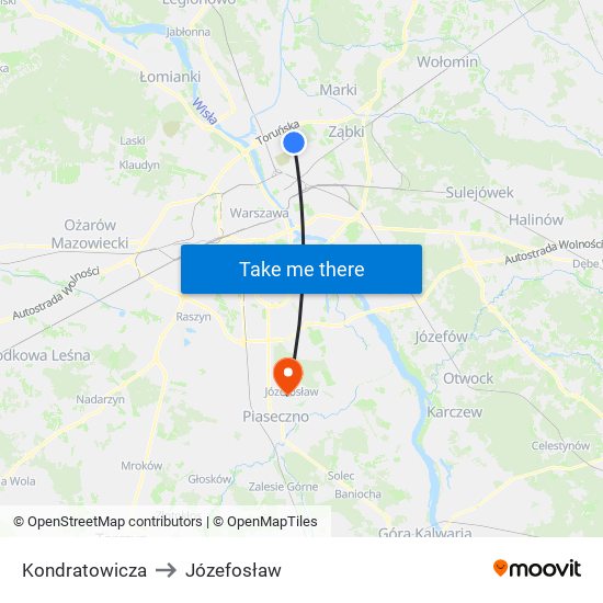 Kondratowicza to Józefosław map