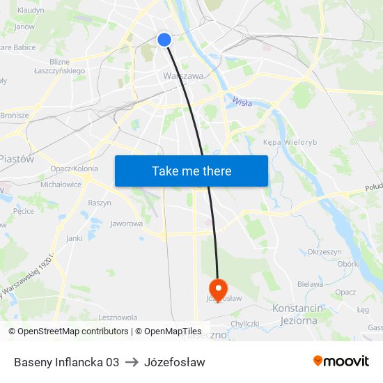 Baseny Inflancka 03 to Józefosław map