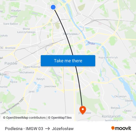 Podleśna - IMGW 03 to Józefosław map