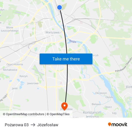 Pożarowa 03 to Józefosław map